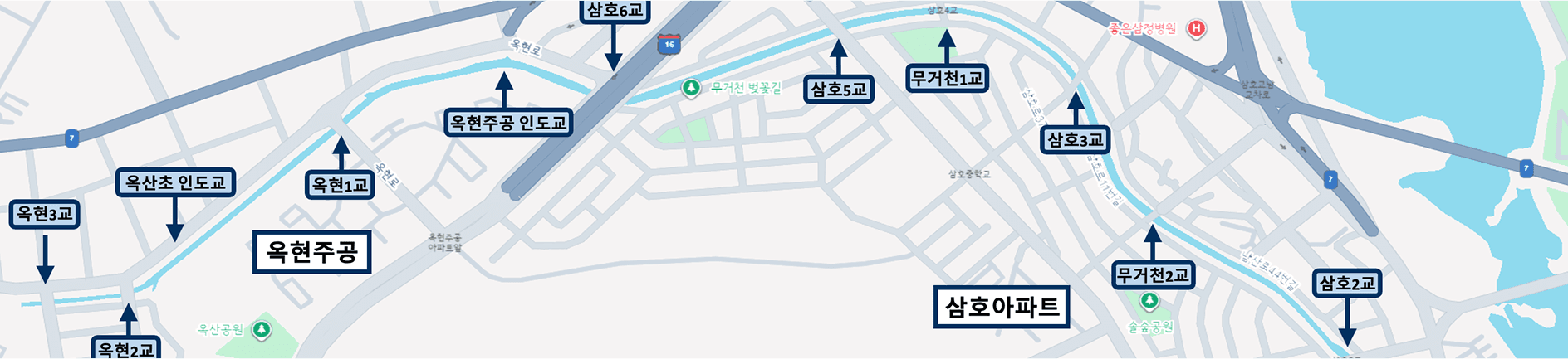 무거천 시설 배치도