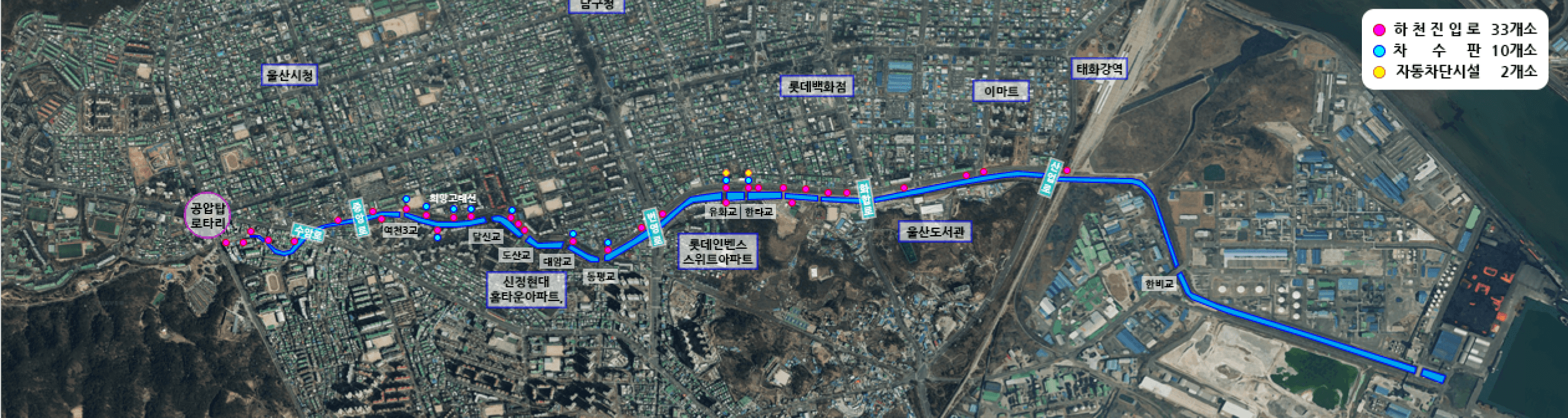 여천천 방재시설 배치도